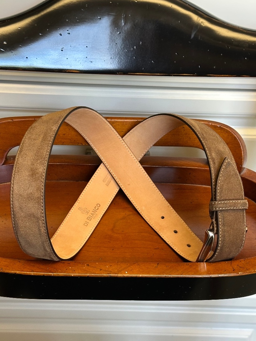 Di Bianco Farro Italian Suede Belt Mens SZ 36 - Picture 7 of 14